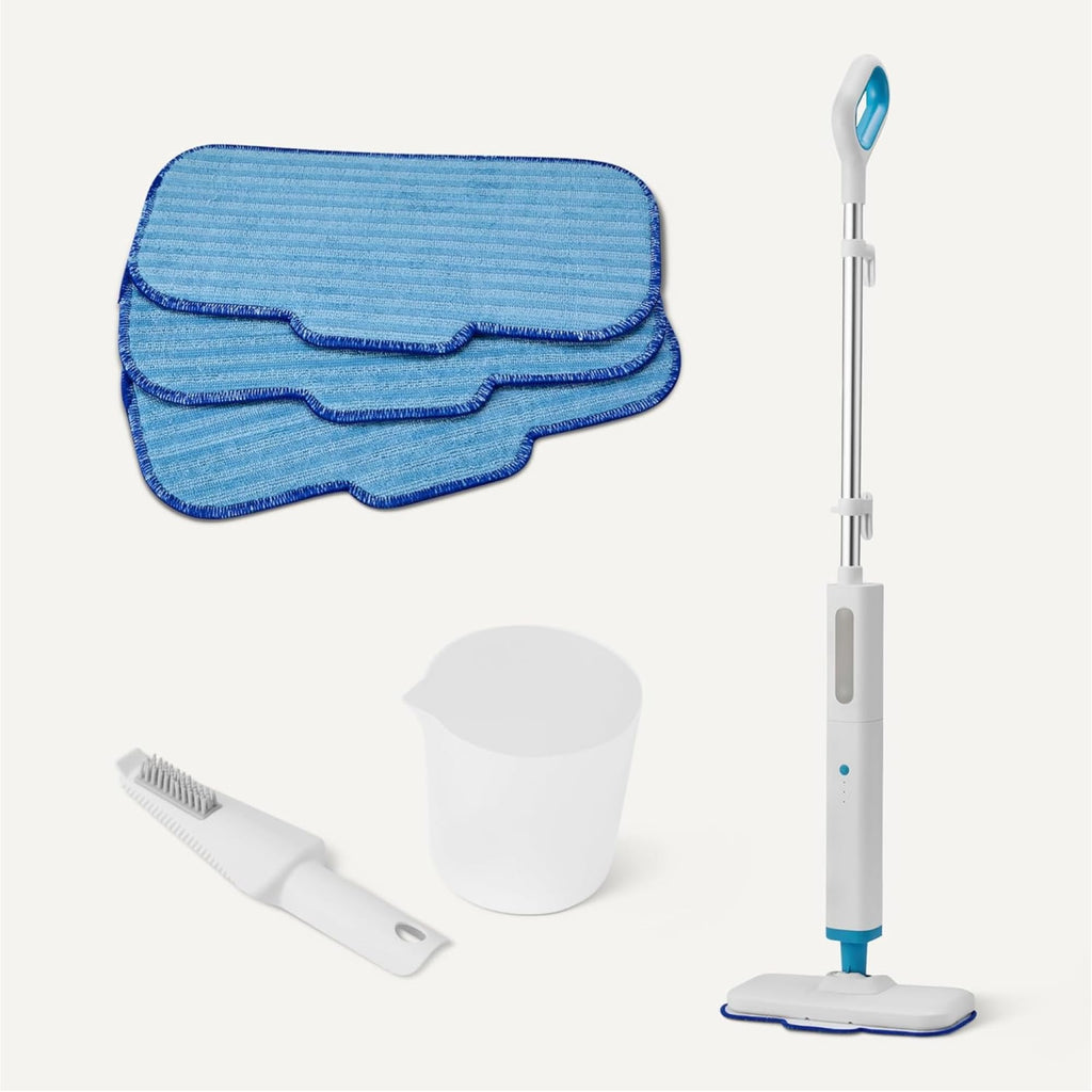 Steam Mop for Sealed Hard Floors, 3 Washable Pads, 20-Foot Cord, White W938969