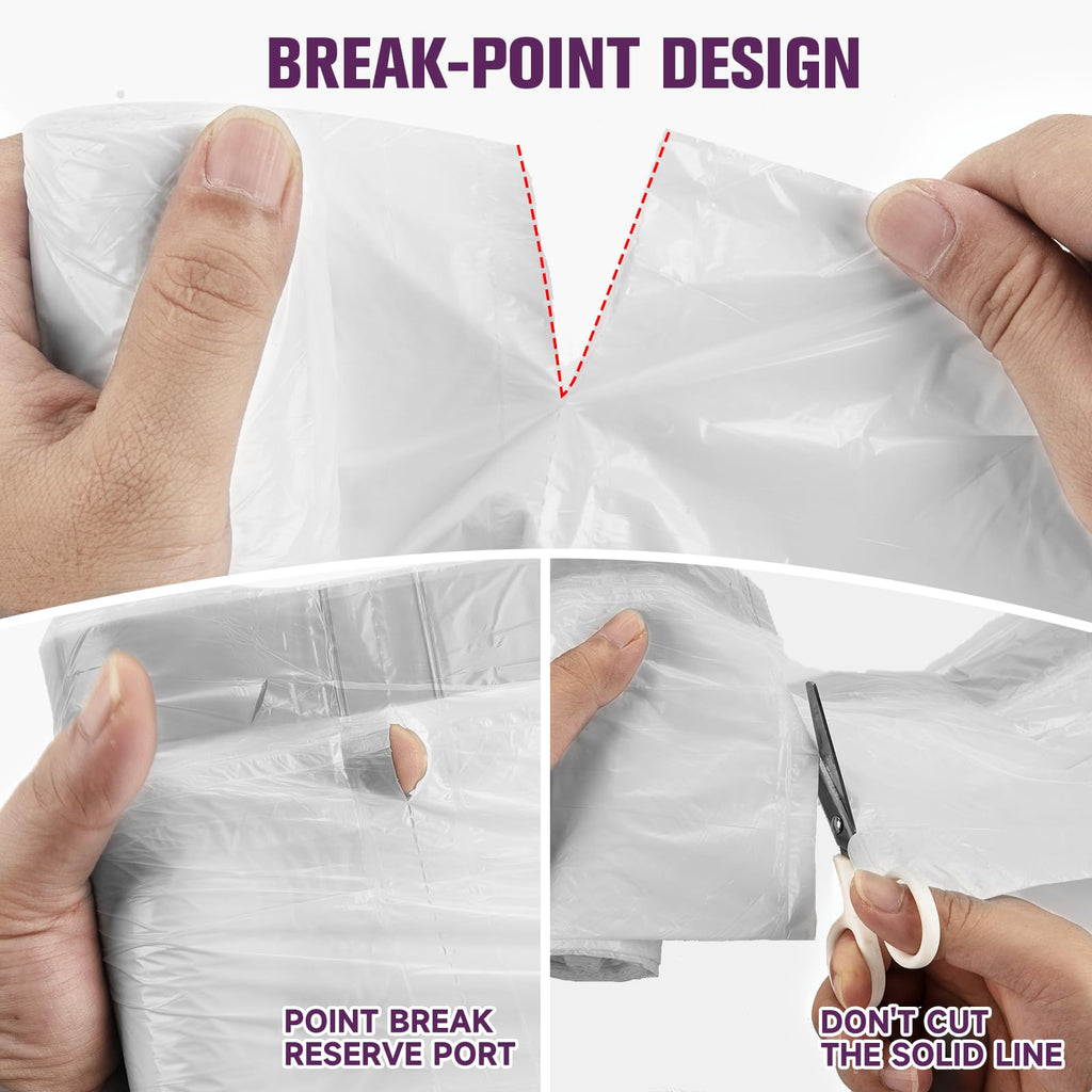 2.6 Gallon 60 Count Clear Drawstring Trash Bags X9841