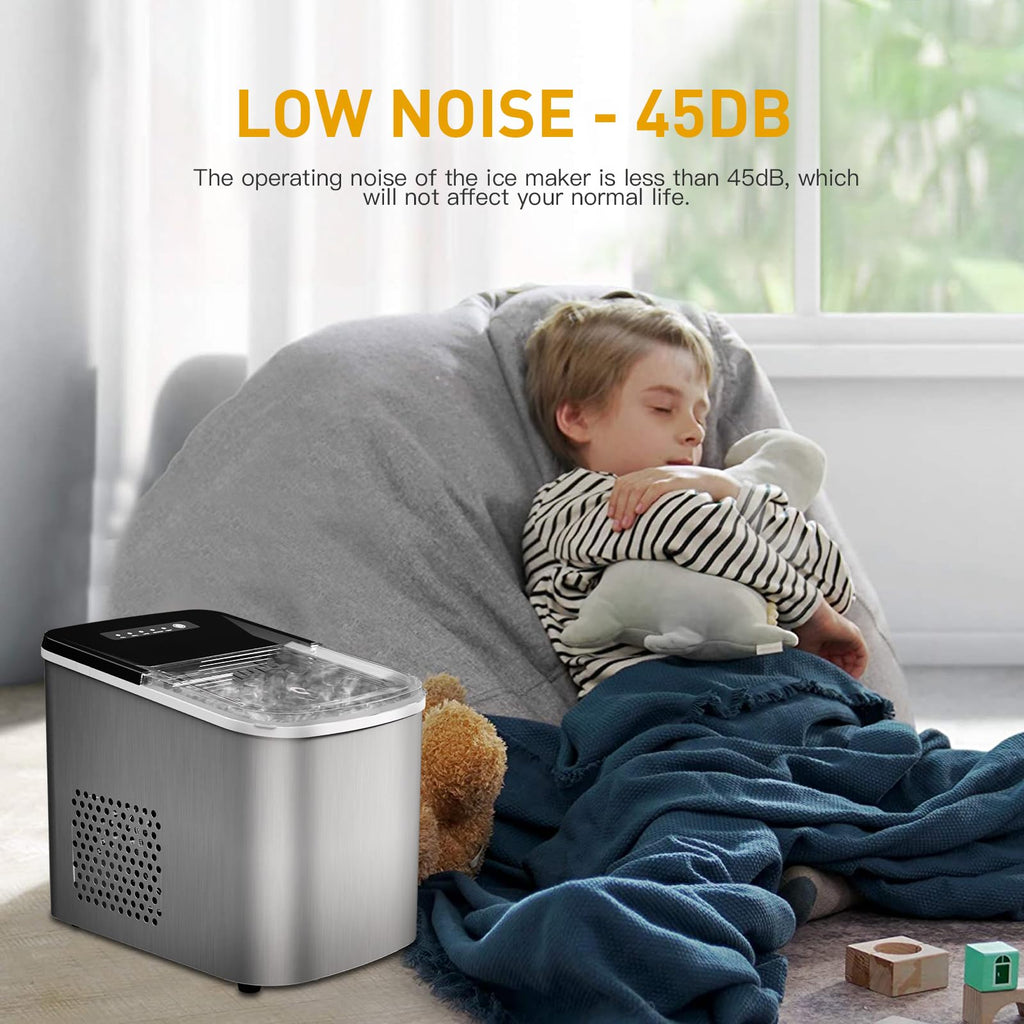 Countertop Ice Maker 38lbs Per Day 9 Ice Cubes in 3.5 Minutes Self-Cleaning Portable Ice Machine 2 Bullet Sizes E246
