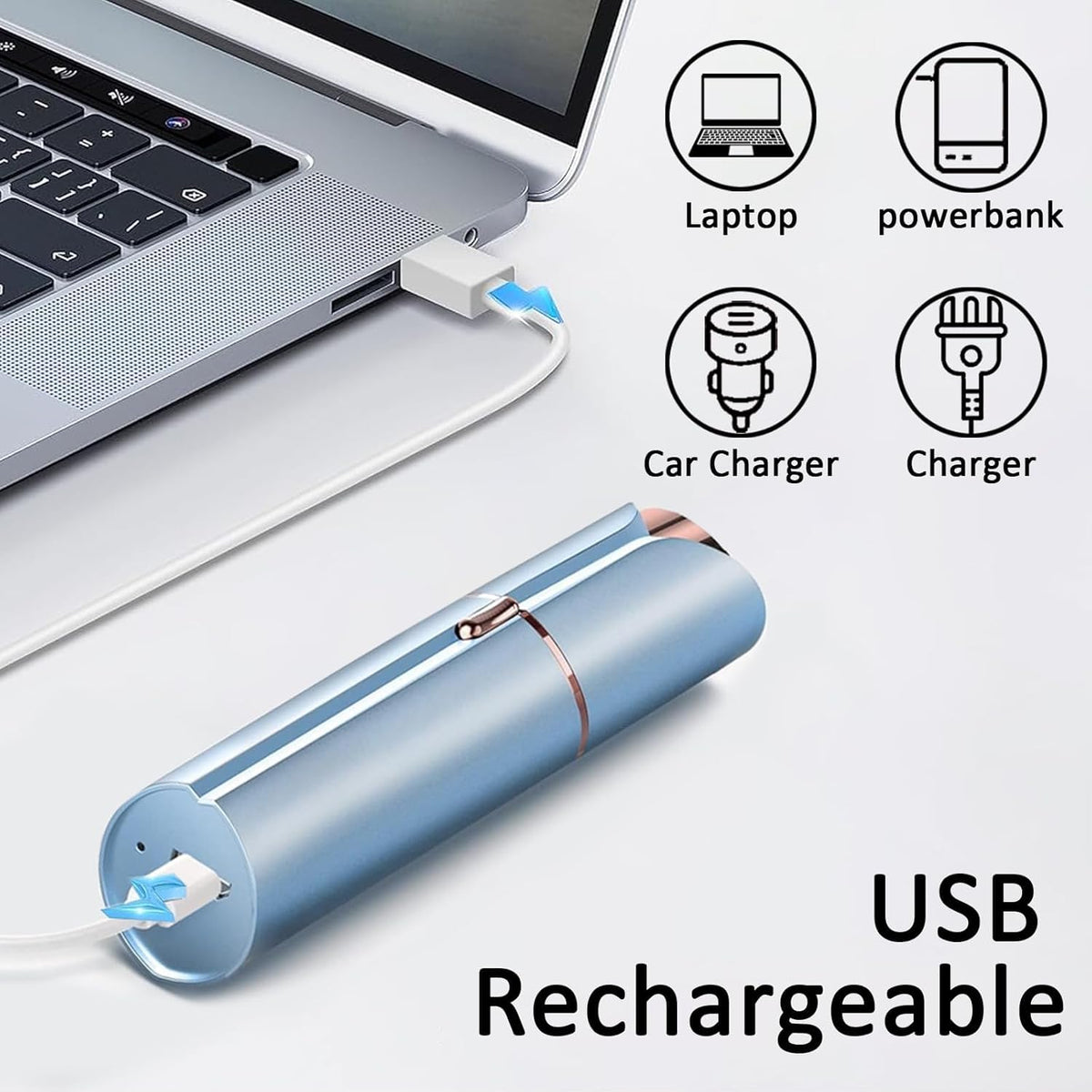 Facial Hair Removal USB Rechargeable 3 Replacement Heads C54433