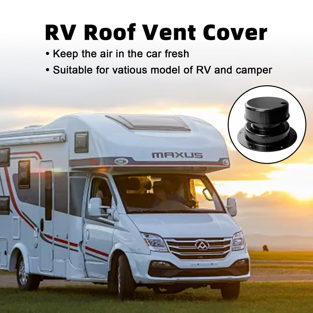 RV Plumbing Vent Caps Kit 2Pcs Plastic Roof Sewer Vent Cover Caps Black Y762