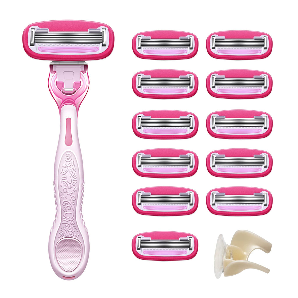 5-Blade Razor with 1 Handle, 12 Cartridges & 1 Shower Holder R96007