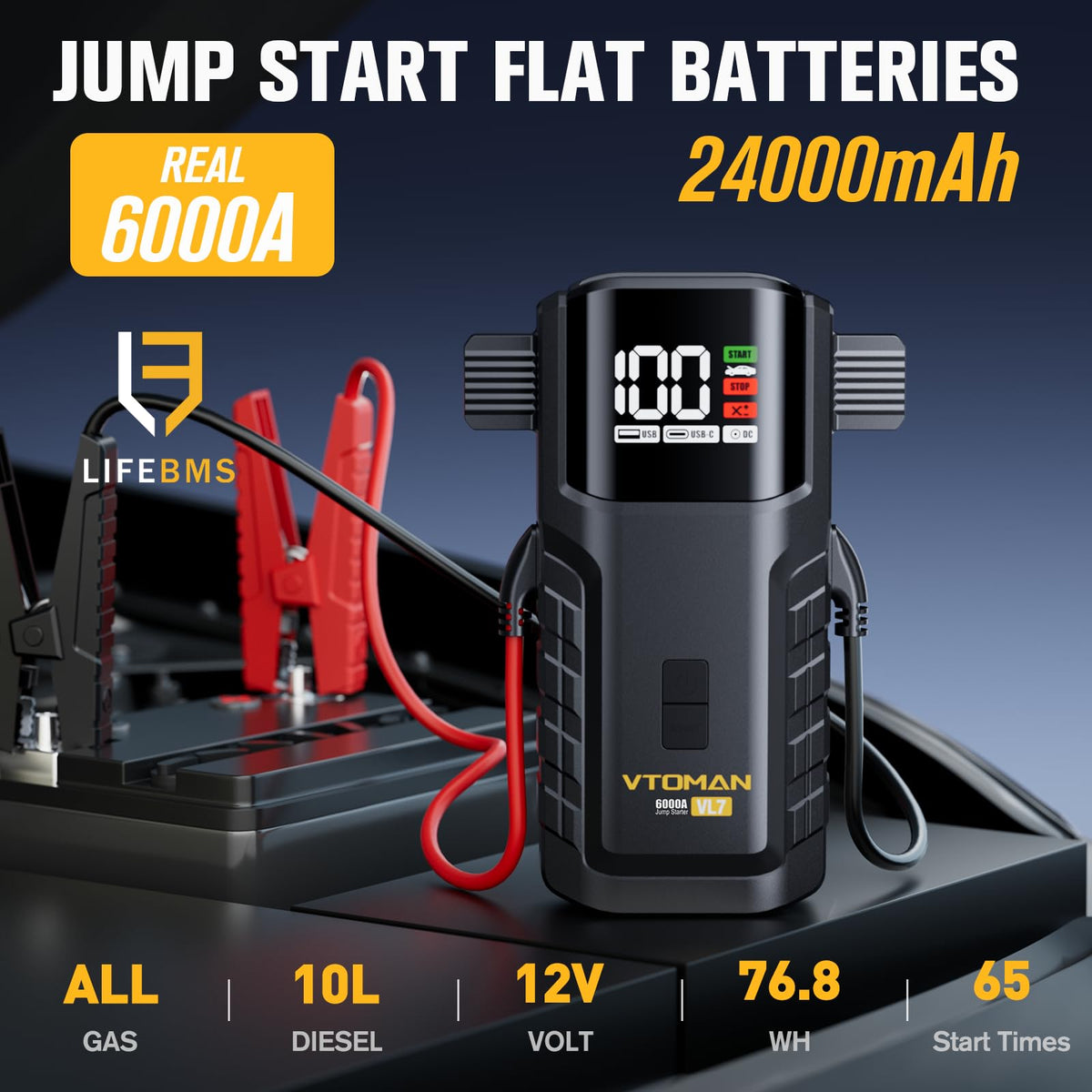 6000A LiFePO4 Portable Jump Starter K189
