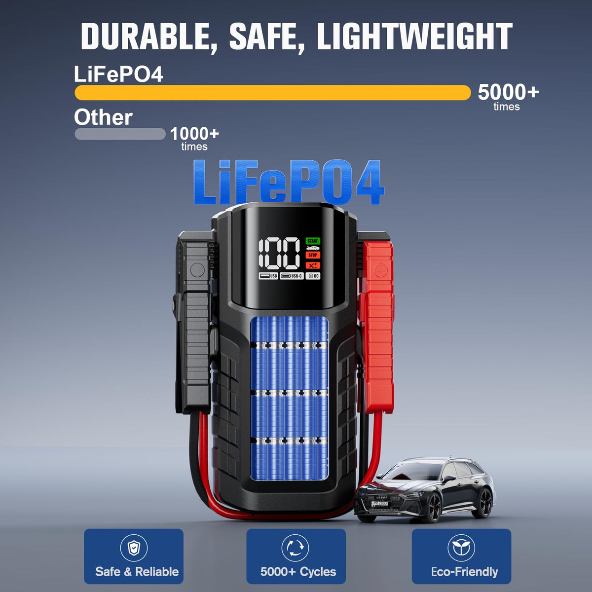 6000A LiFePO4 Portable Jump Starter K189