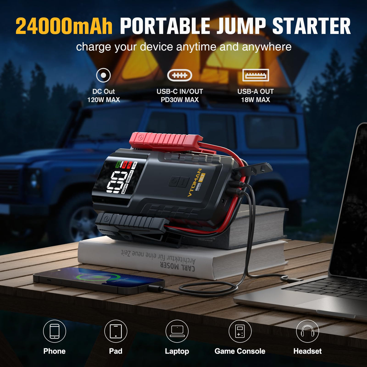 6000A LiFePO4 Portable Jump Starter K189