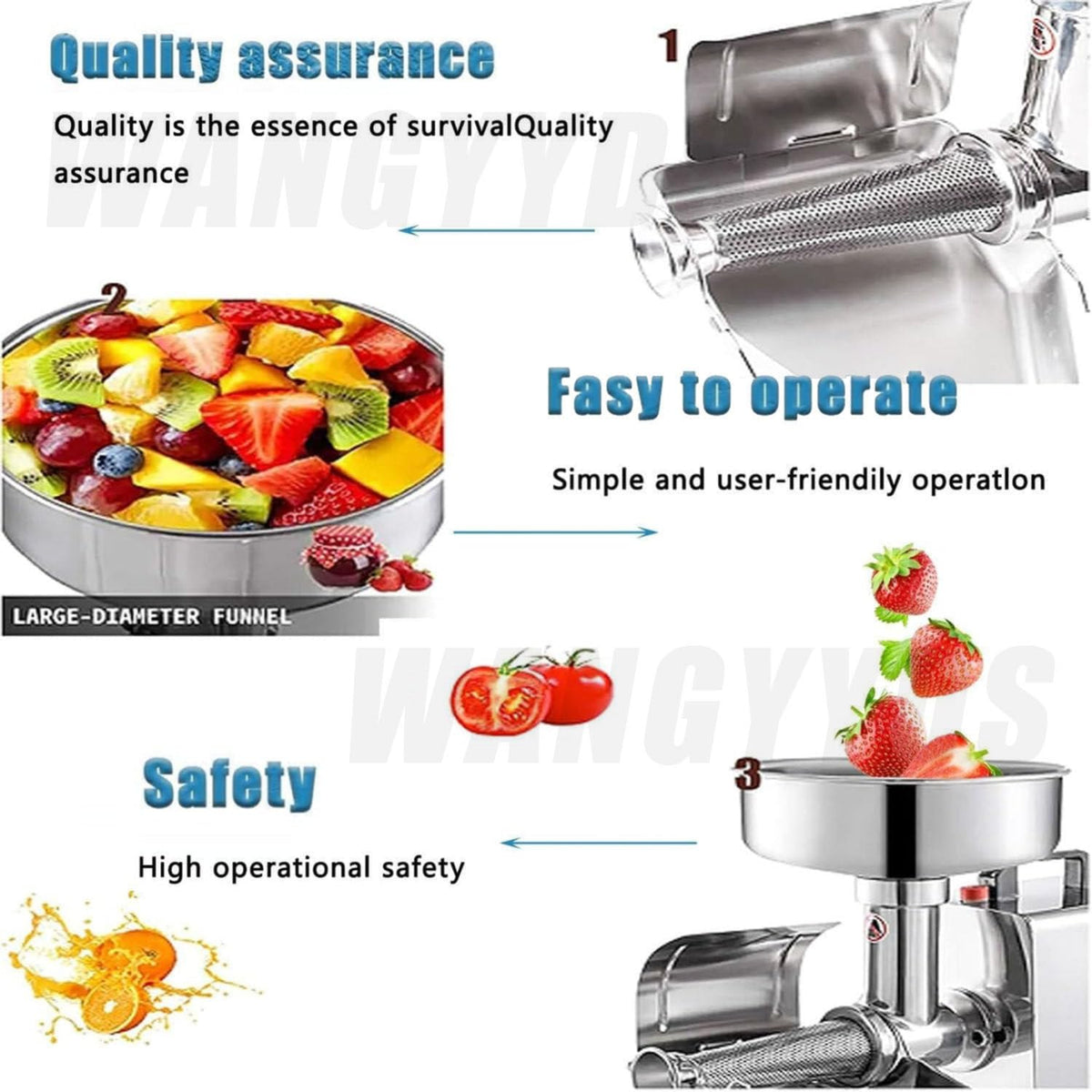 450W Electric Tomato Strainer Stainless Steel Y777