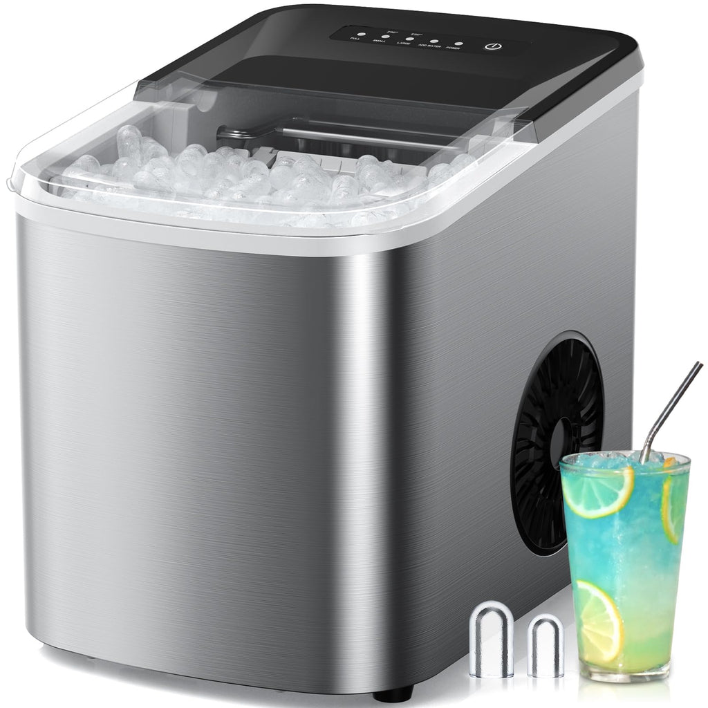 Countertop Ice Maker 38lbs Per Day 9 Ice Cubes in 3.5 Minutes Self-Cleaning Portable Ice Machine 2 Bullet Sizes E246