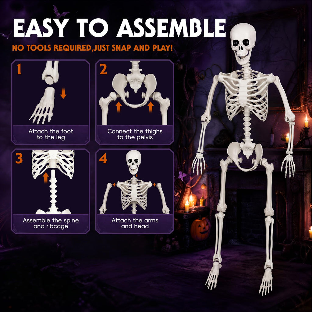 5.4FT Posable Life Size Skeleton (2PCS) L73007