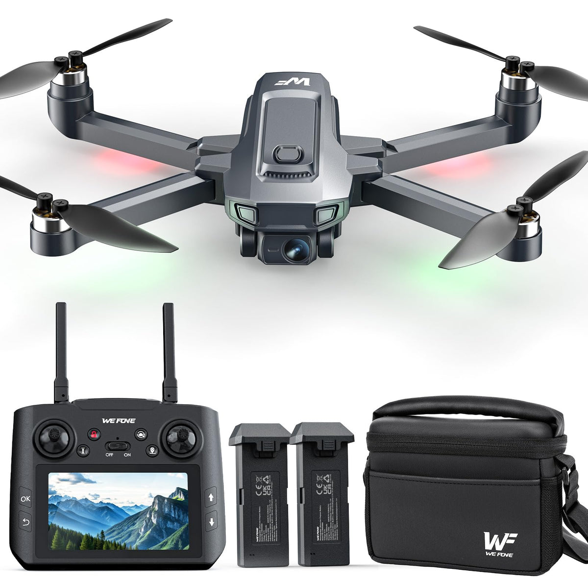 4K Foldable GPS Drone with 4.5" Screen Under 249g Black P719002