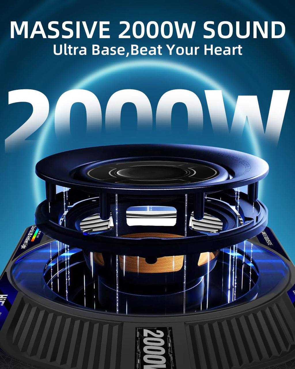2000W 10 Inch Underseat Car Subwoofer and Amp Package F41487