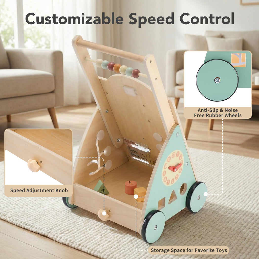 Wooden Baby Walker with Activity Center J296262
