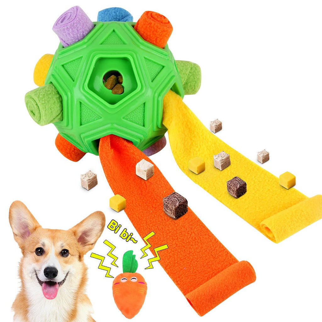 Interactive Puzzle Dog Toys Slow Feeder with Squeaky Carrot Toy F402
