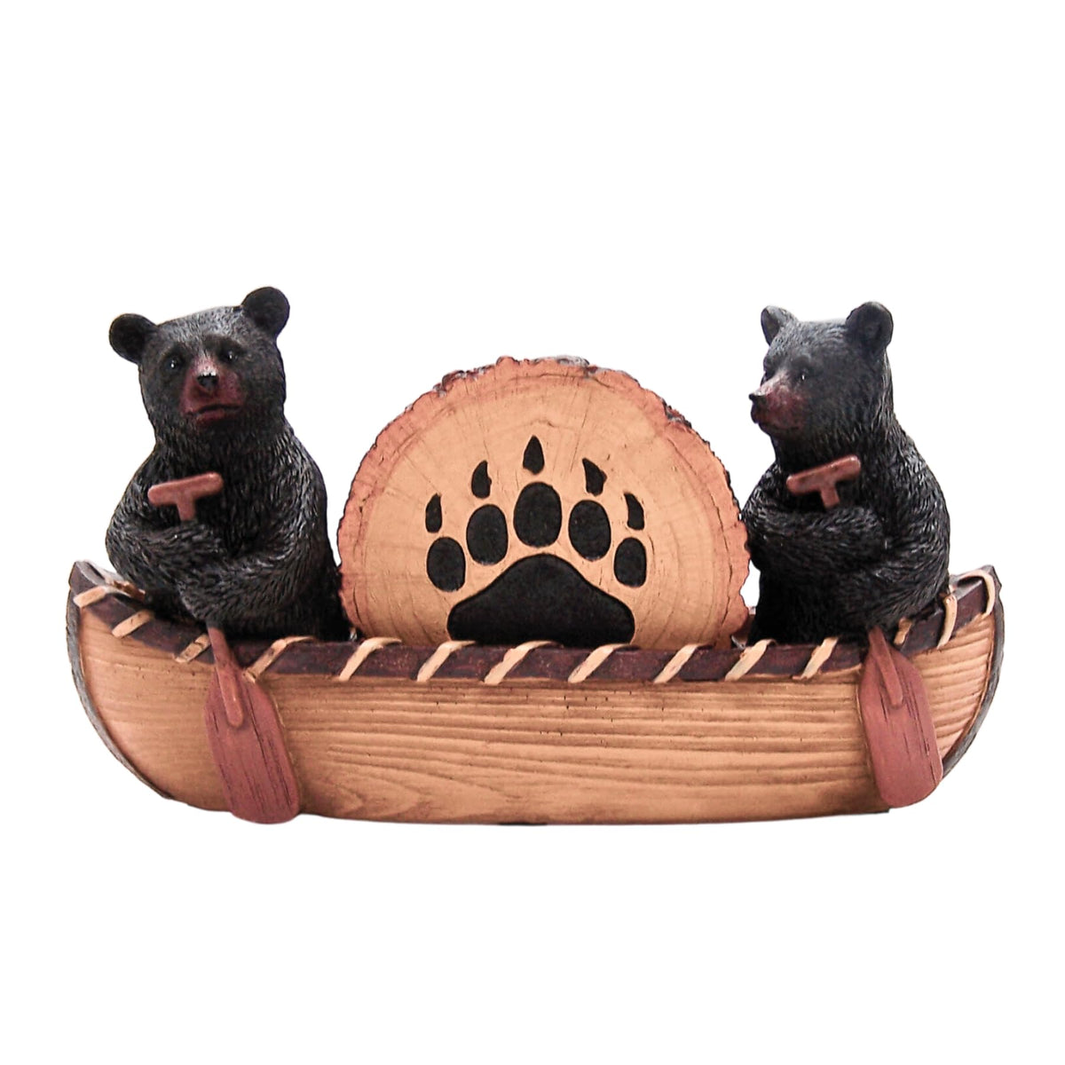 Set of 4 Rustic Bear Canoe Coasters G1536