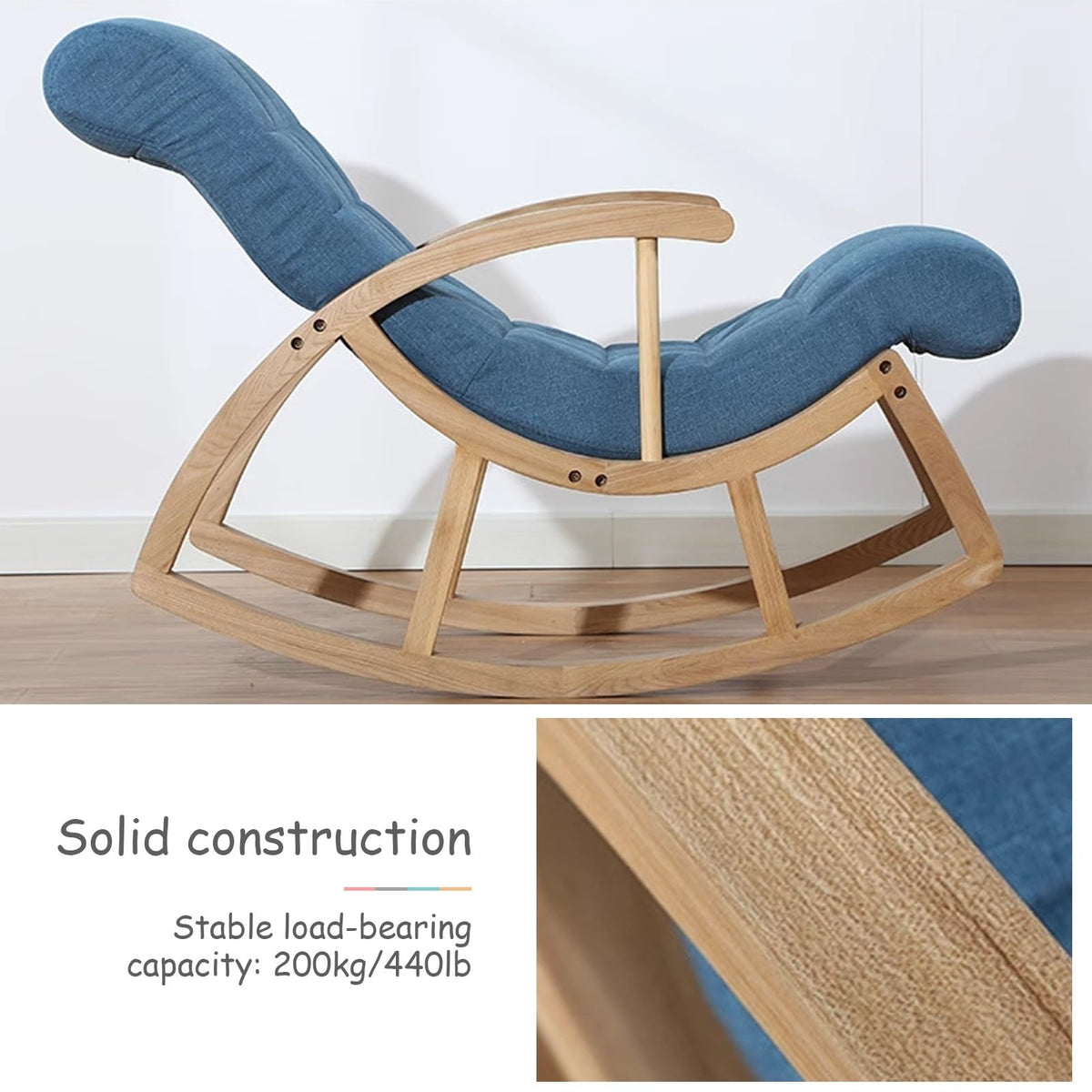 Upholstered Rocking Chair with High Backrest B38193