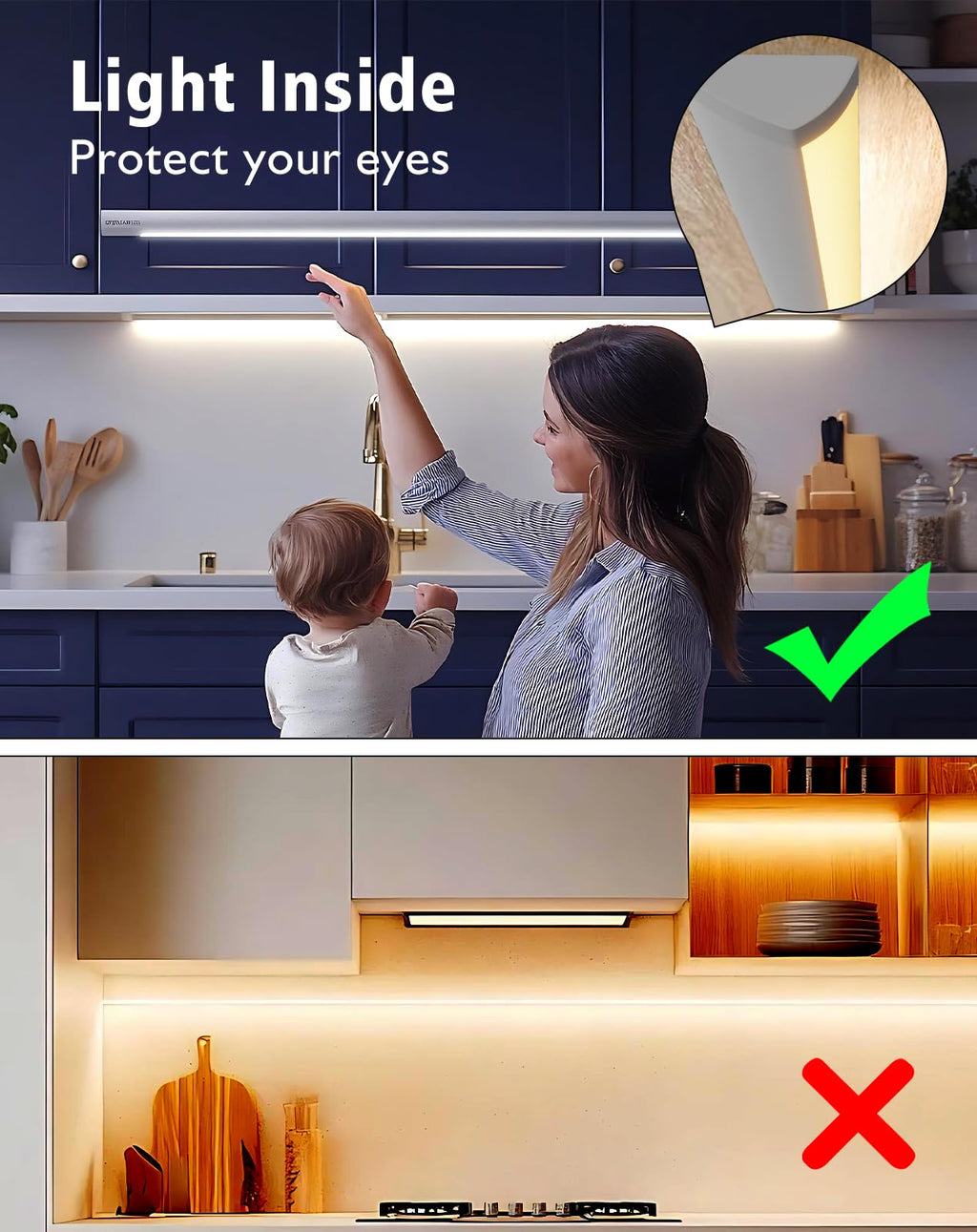 Hardwired LED Cabinet Light Strip, UL Listed, 24V, 2ft, 4000K Neutral White A284