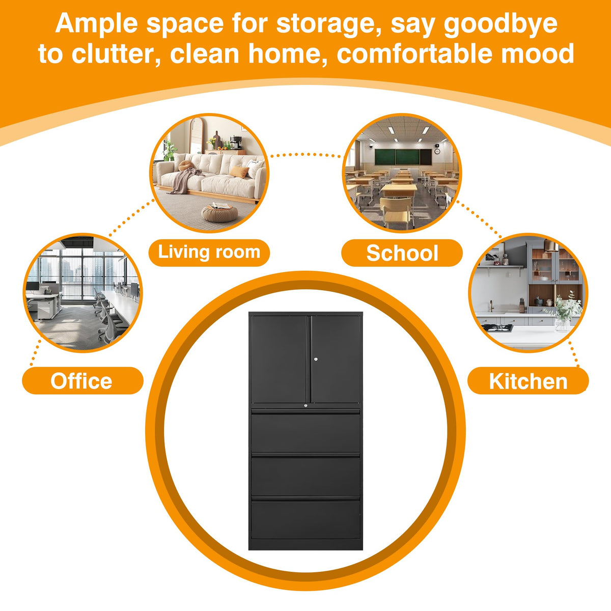 3 Drawer Metal Lockable File Cabinet E6949