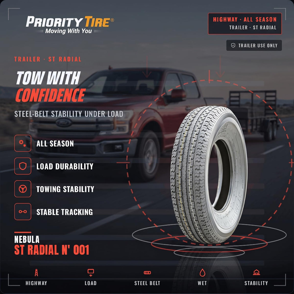 205/75R15 All Season 10 Ply Tire J23095