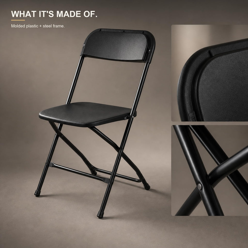 10 Pack Black Plastic Folding Chairs F2219