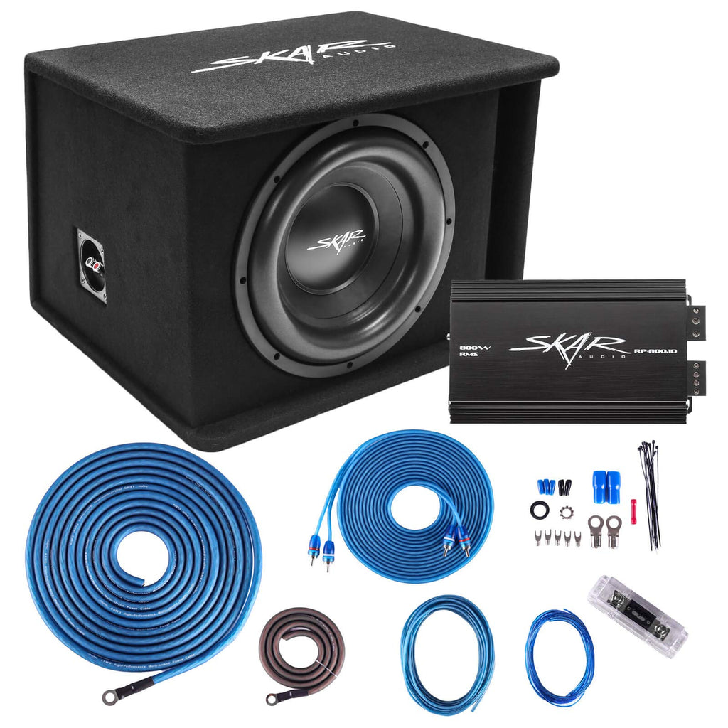 Single 12" 1,200 Watt Subwoofer Bass Package with Amplifier S196
