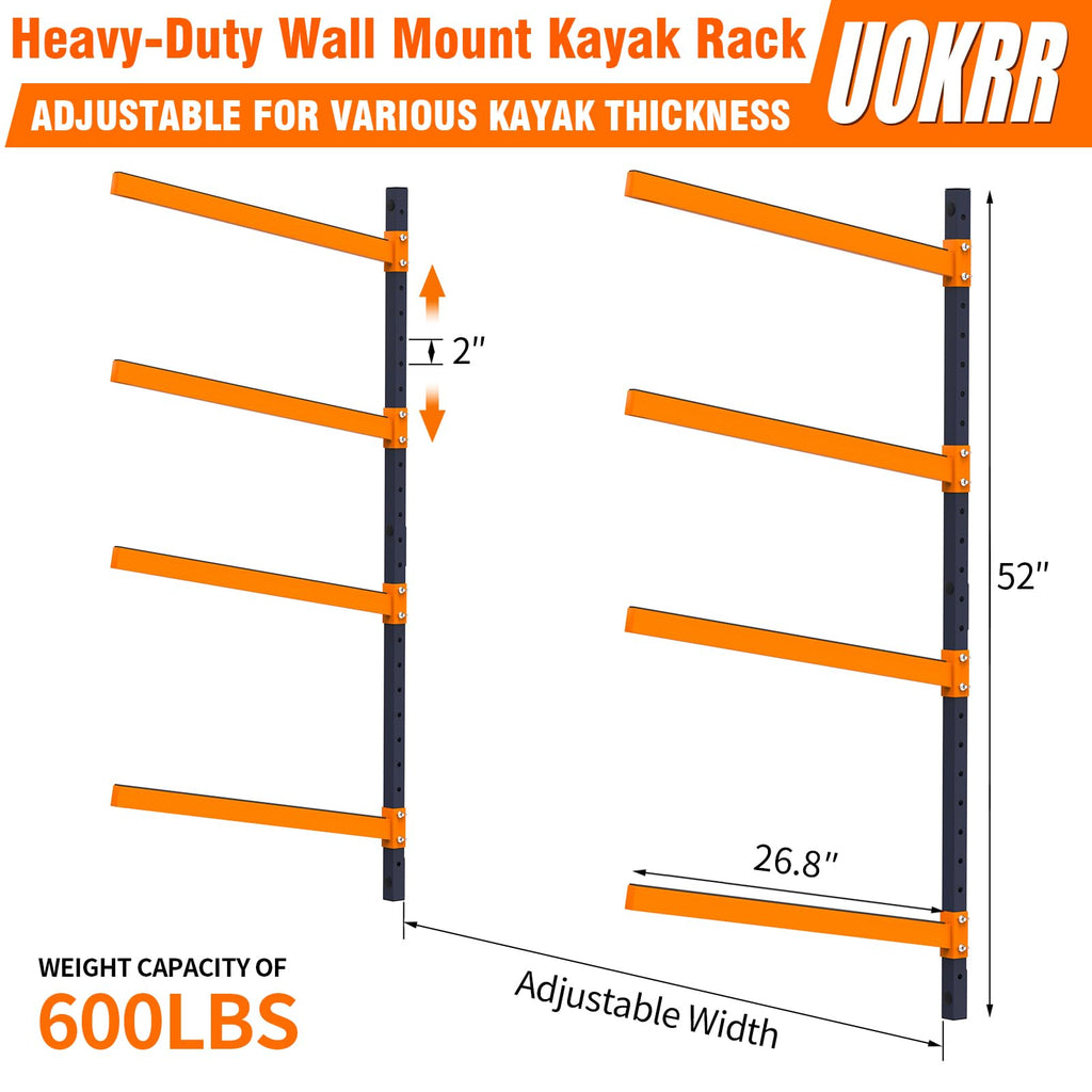 Wall Mount Adjustable Kayak Storage Rack D61311