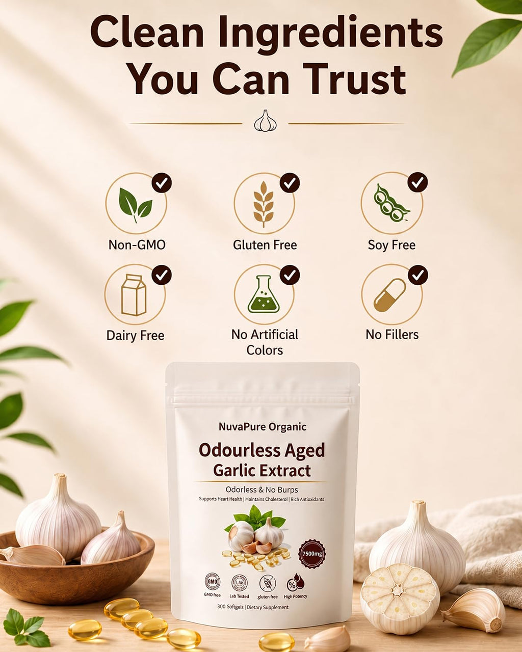 Odorless Aged Garlic Extract Capsules P670134