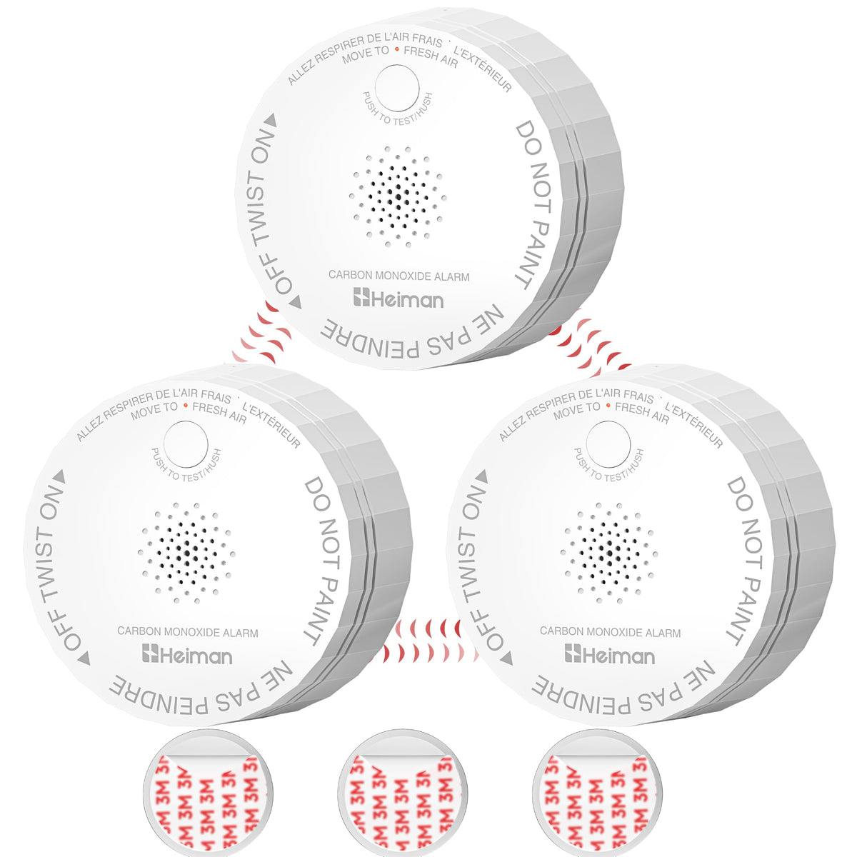 Carbon Monoxide Detectors 3 Pack Y190328