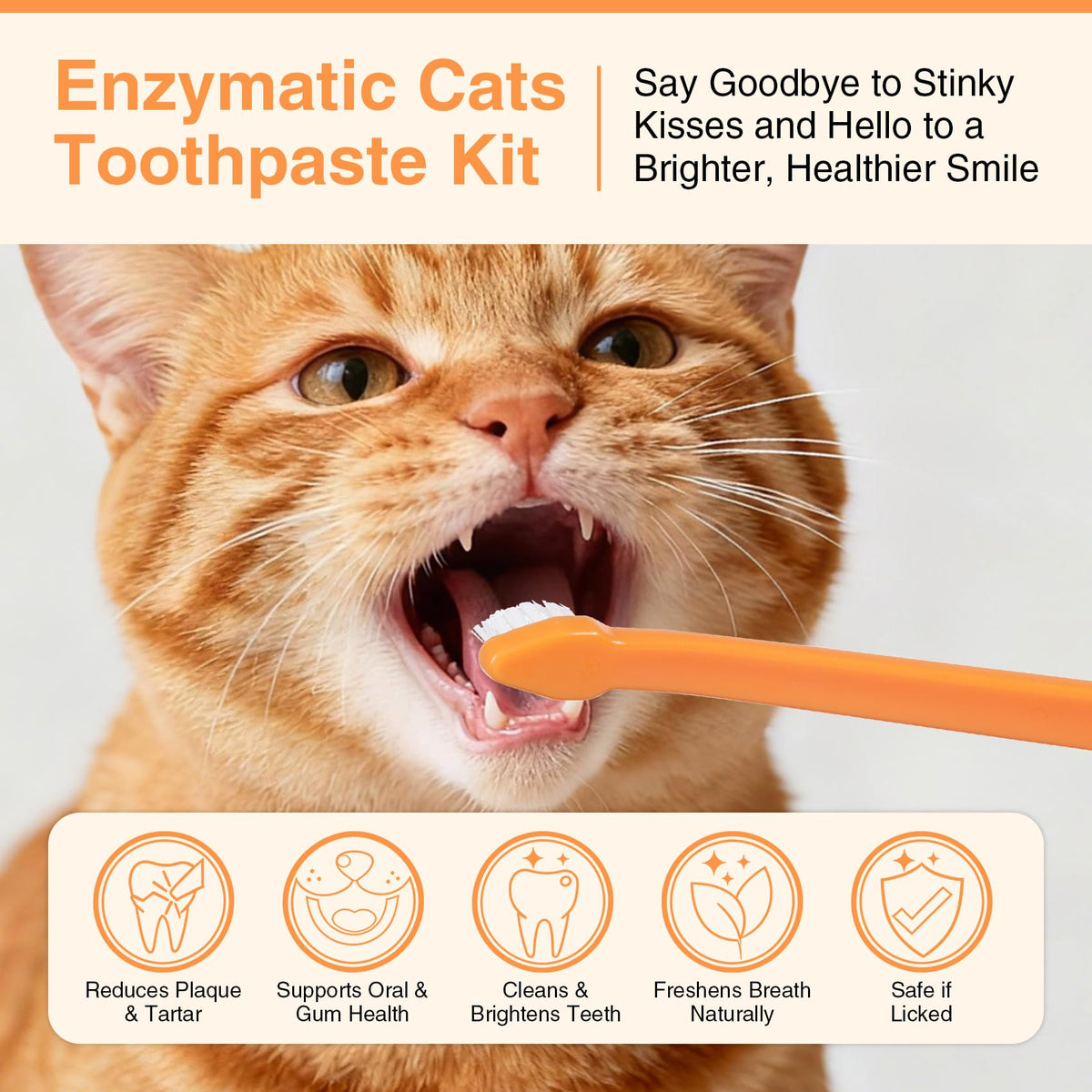 Roast Chicken Flavor Enzymatic Cat Toothpaste Kit with Toothbrush & Finger Brush, 1.06 oz M774