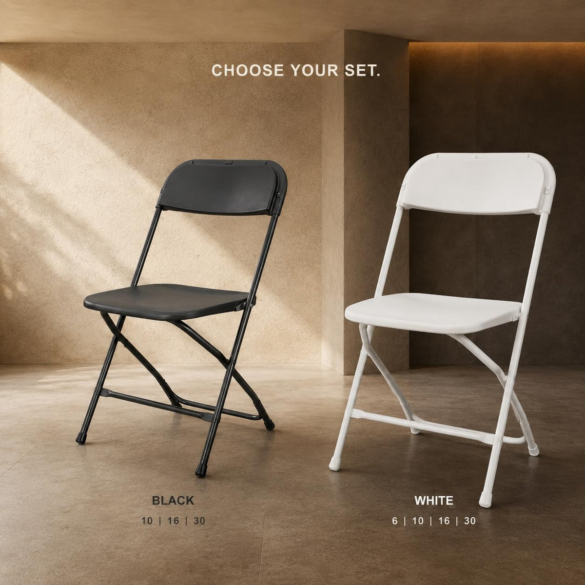 10 Pack Black Plastic Folding Chairs F2219