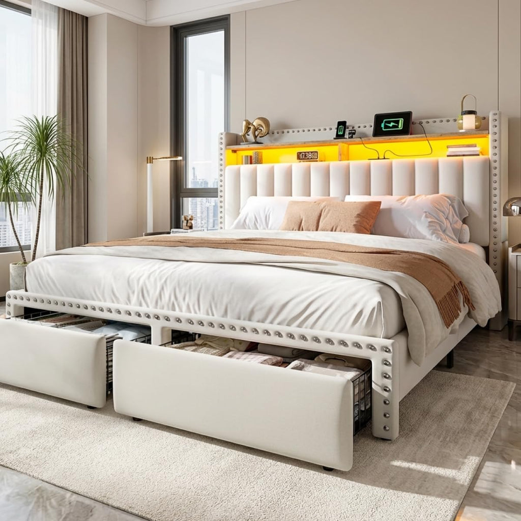 Queen Size Bed Frame with 2 Drawers R295