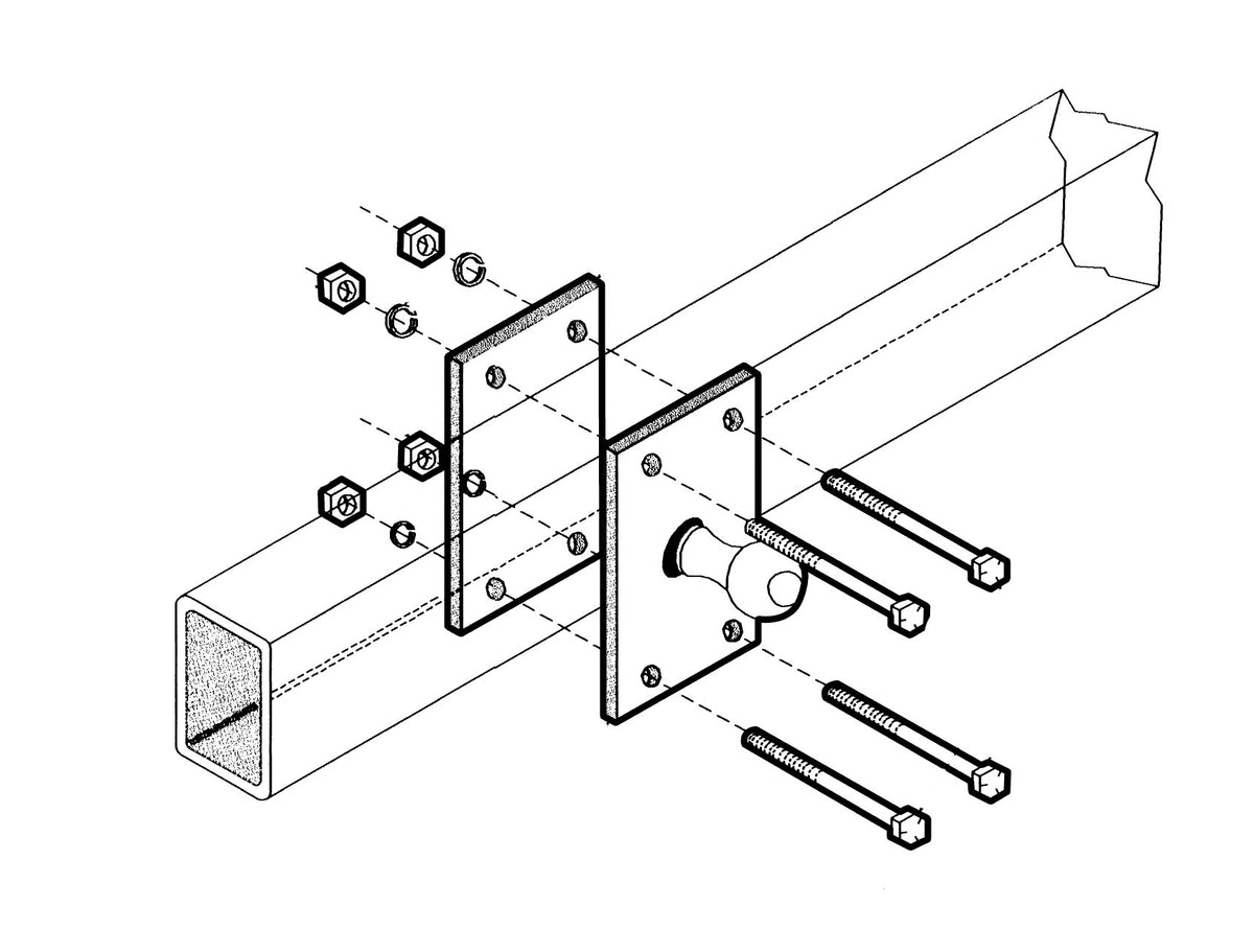 Heavy-Duty Powder-Coated Steel Sway Control Adapter V347