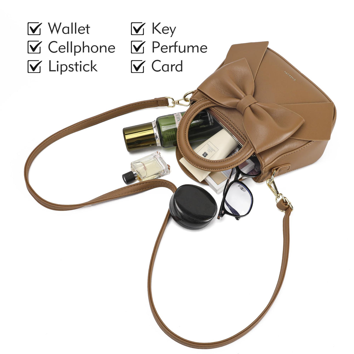 Vegan Leather Crossbody Bag with Top Carry Handle Y17611