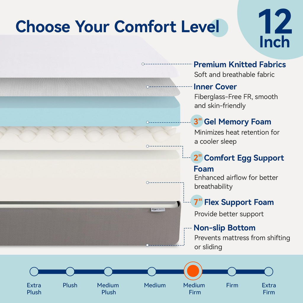 Memory Foam Mattress Medium Firm 12 Inch Full M530160