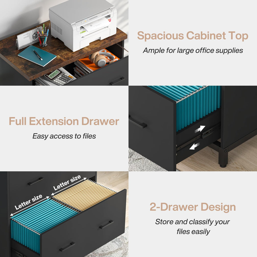 2-Drawer Wood File Cabinet S789