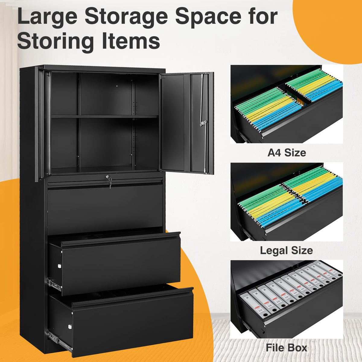 3 Drawer Metal Lockable File Cabinet E6949