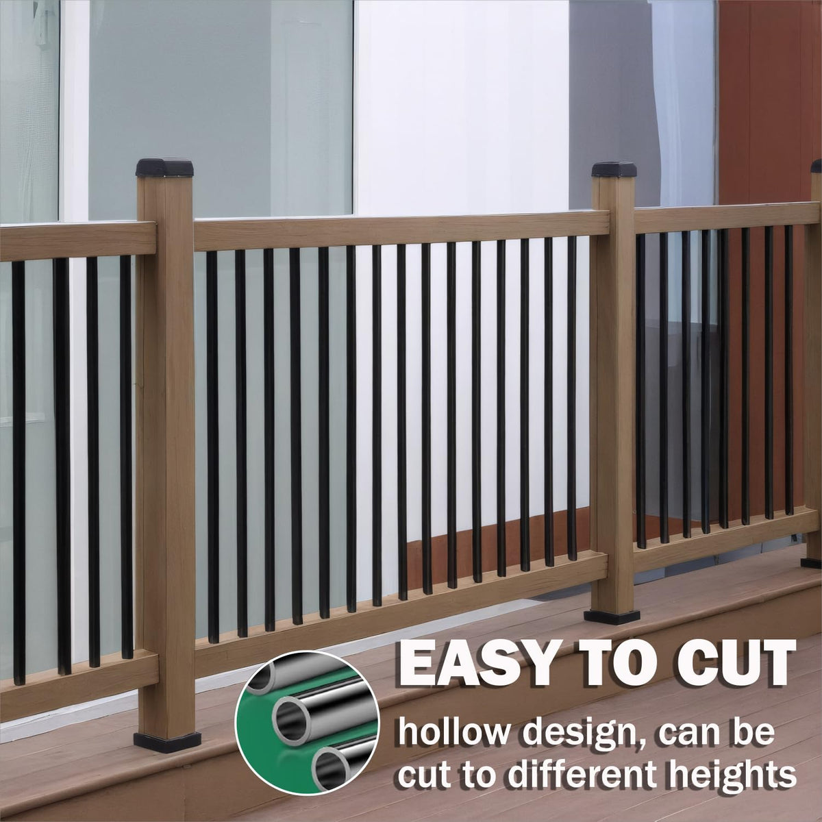 105 Pack 26" Black Aluminum Deck Balusters M658
