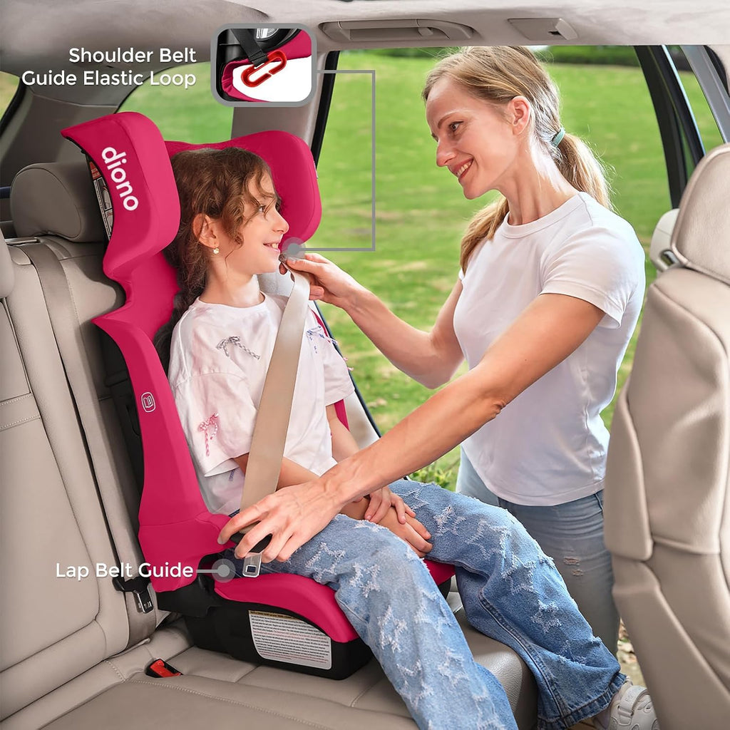 Pink Foldable High Back Booster Seat V3109