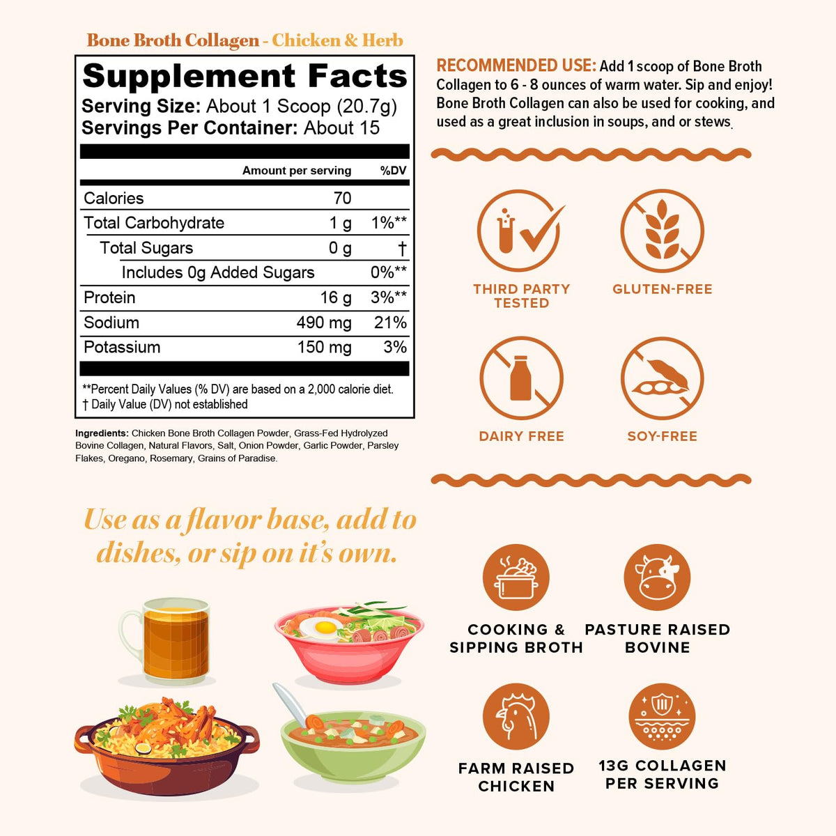 Chicken Bone Broth Collagen Powder T196