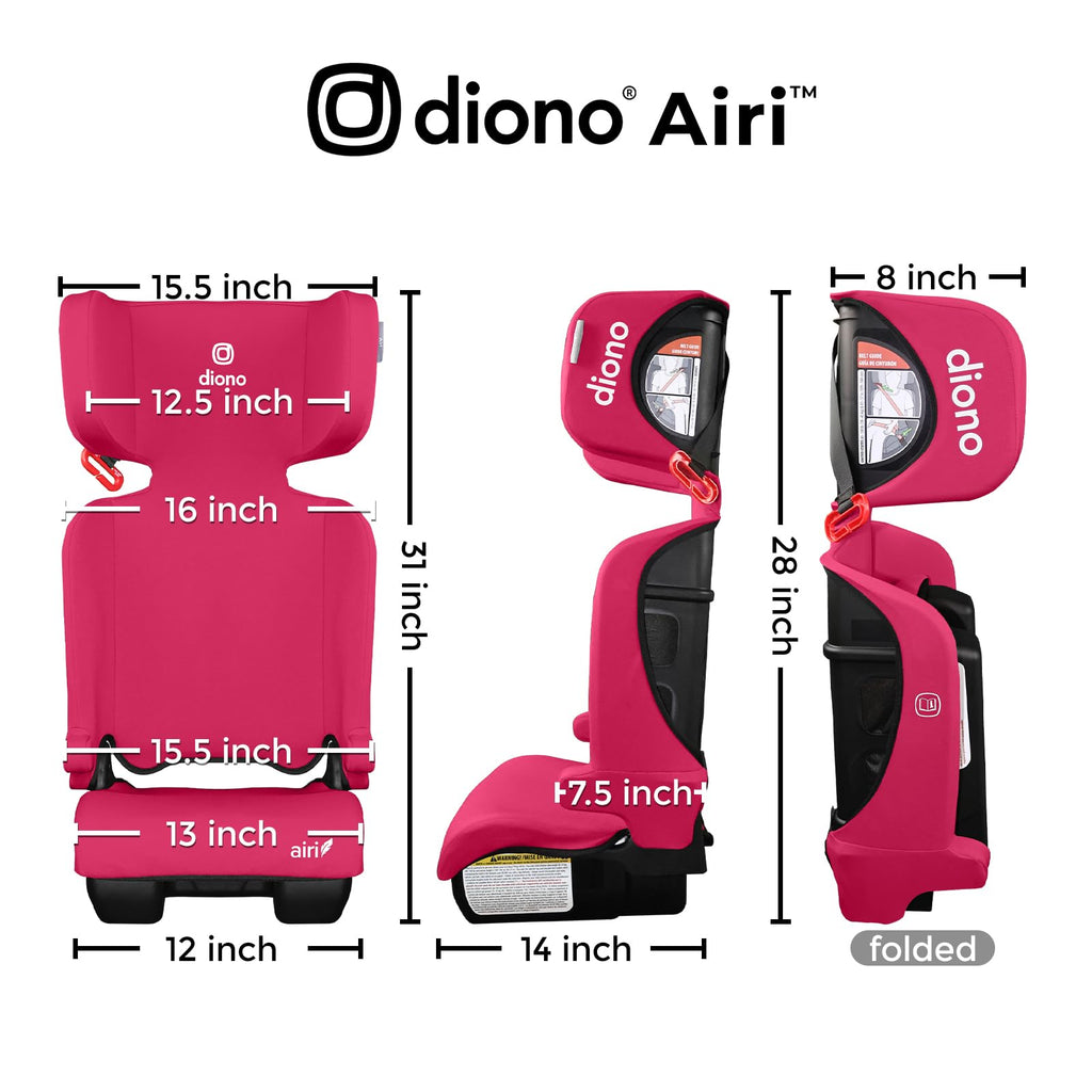 Pink Foldable High Back Booster Seat V3109