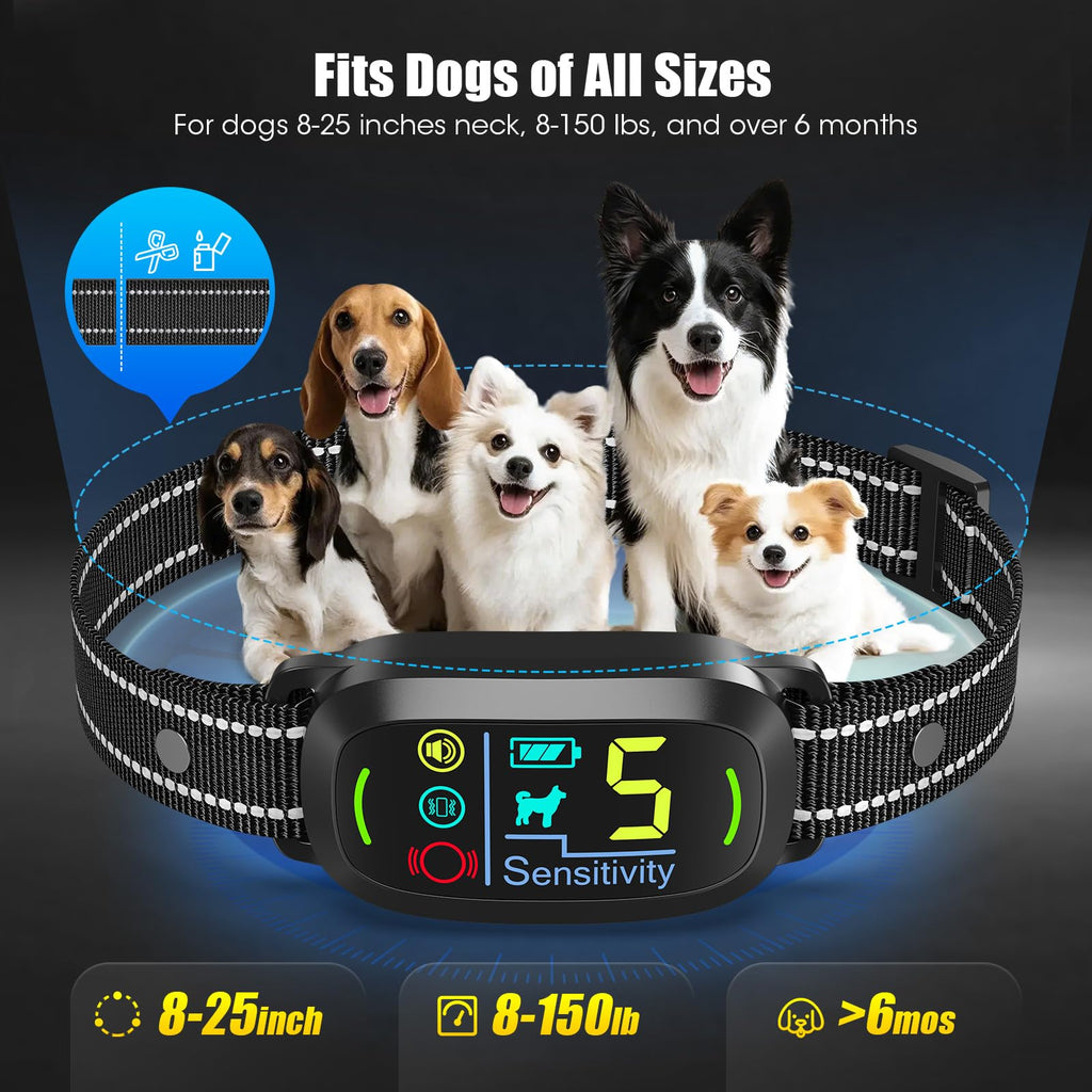 Black Dog Bark Collar with 5 Training Modes T880238