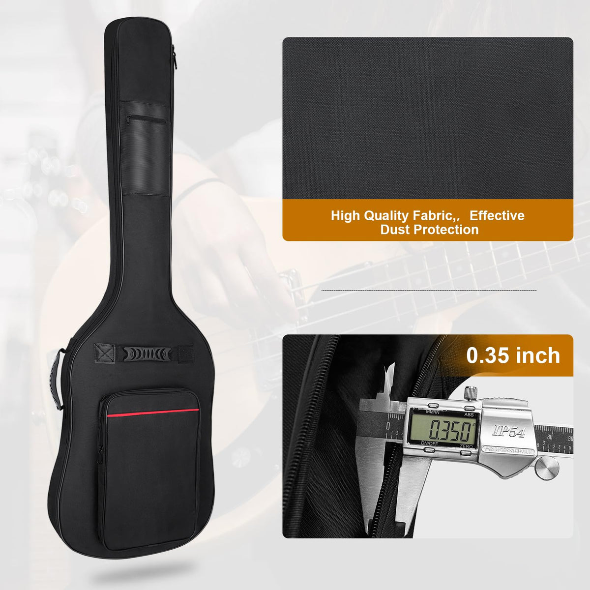 7mm Padding Waterproof Electric Bass Guitar Bag U465543