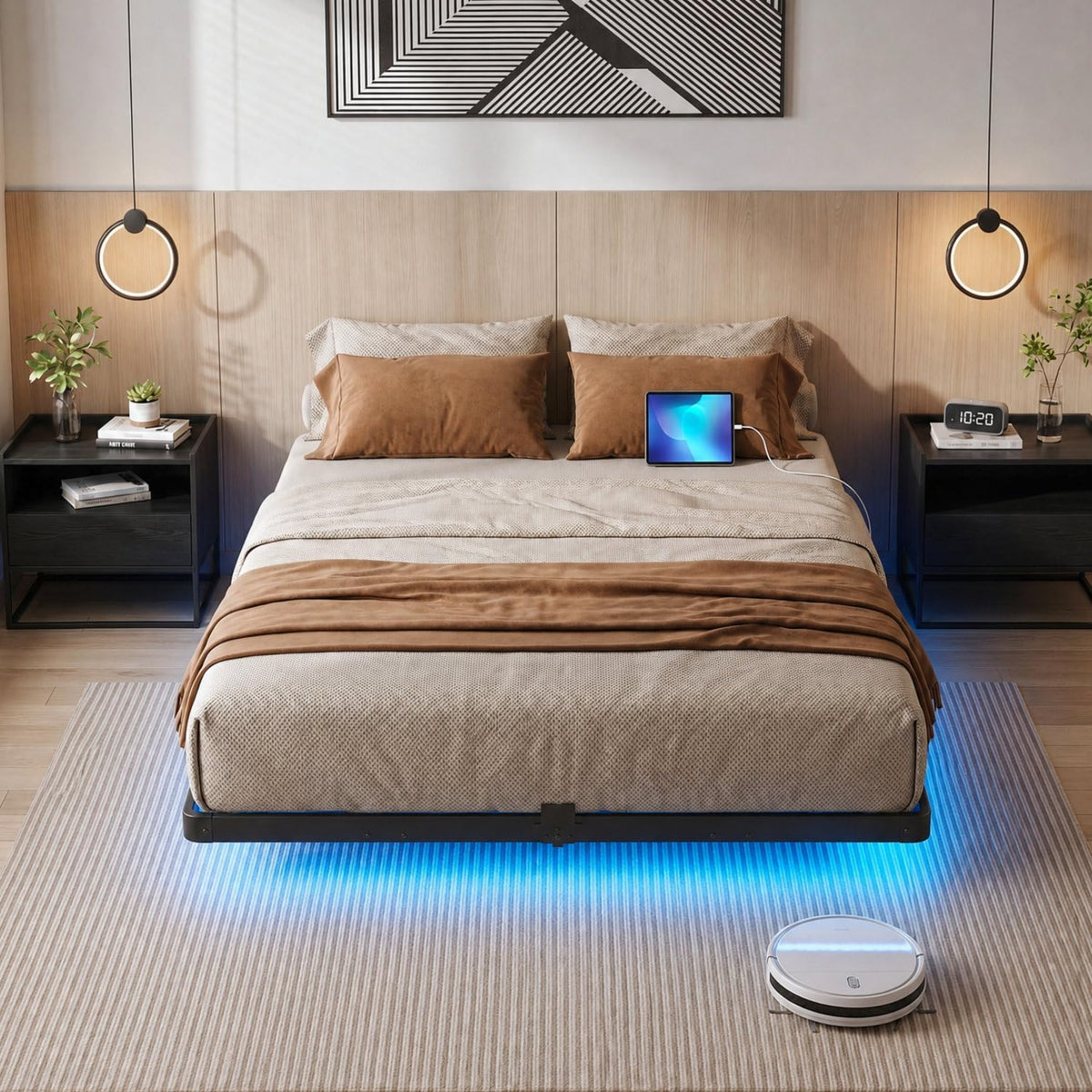 Full Floating Bed Frame with LED Lights Z828089