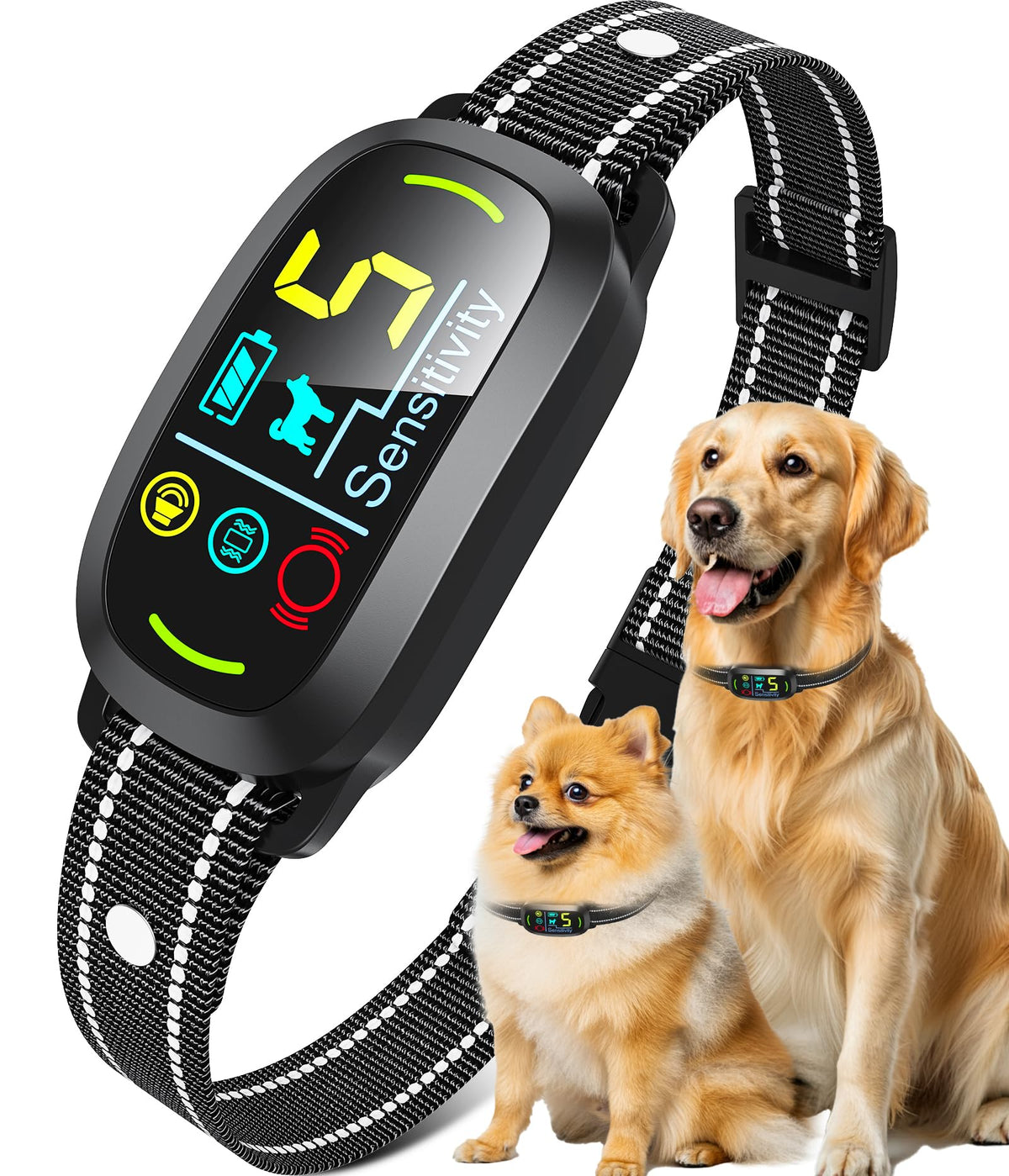 Black Dog Bark Collar with 5 Training Modes T880238