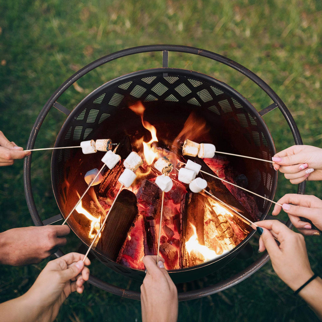 36in Wood Burning Fire Pit with Spark Screen B1063
