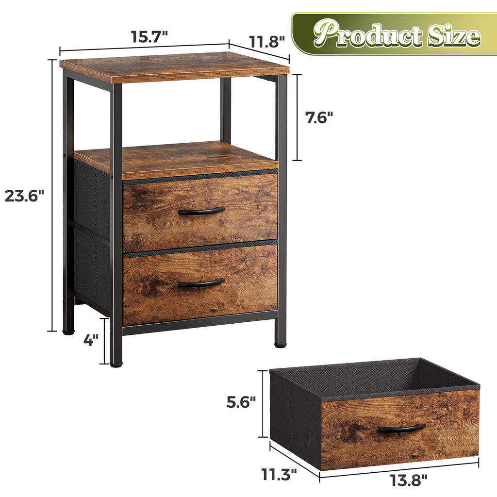 Night Stand Set of 2 with 2 Drawers U150389