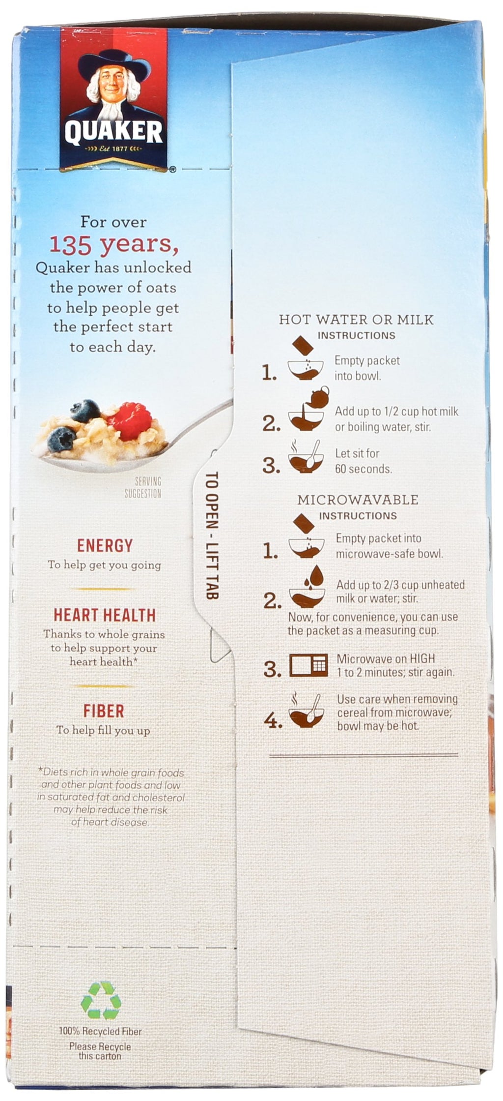 Instant Oatmeal 18 Count T821
