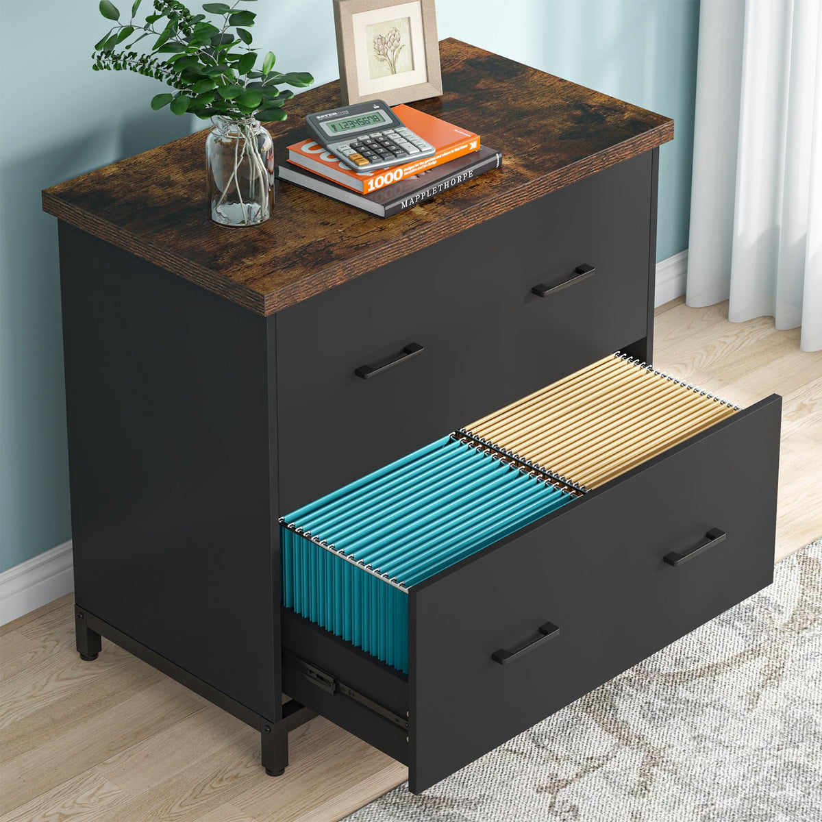 2-Drawer Wood File Cabinet S789
