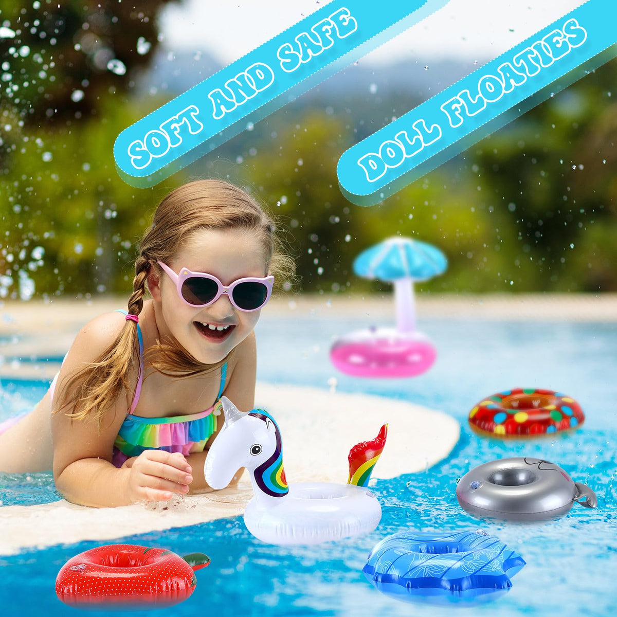 120 Pack Inflatable Drink Holder Pool Floats X2428