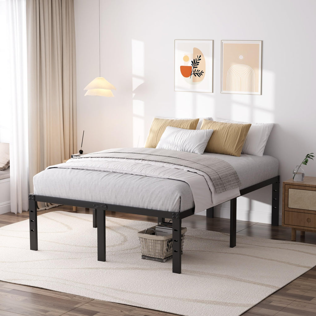 Queen Size 18 Inch Metal Platform Bed Frame K17866