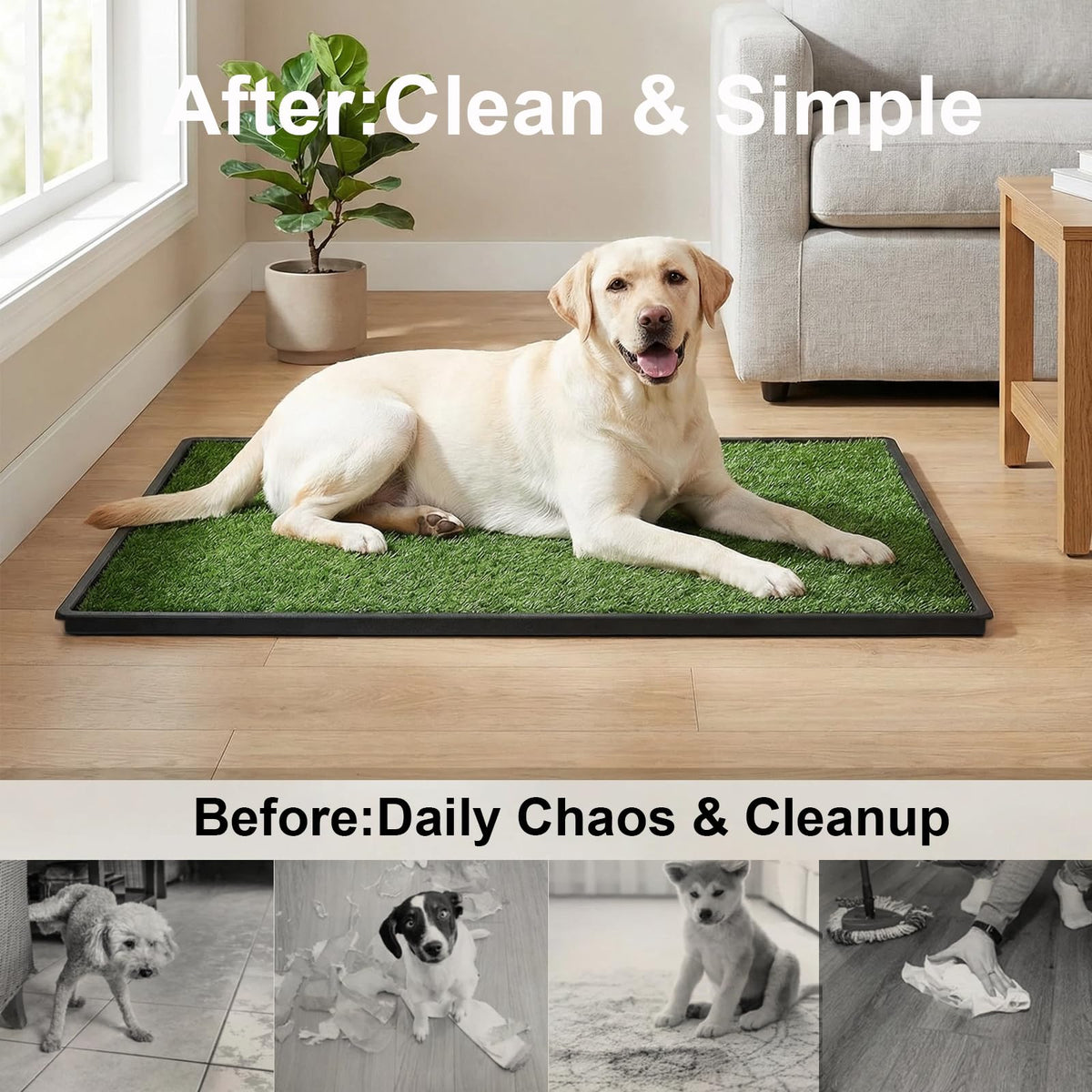 35"x23" Large Dog Grass Pad with Tray S771607