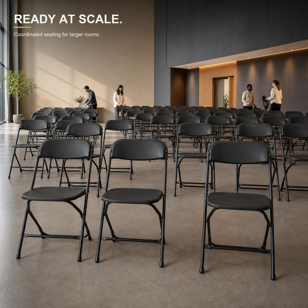 10 Pack Black Plastic Folding Chairs F2219